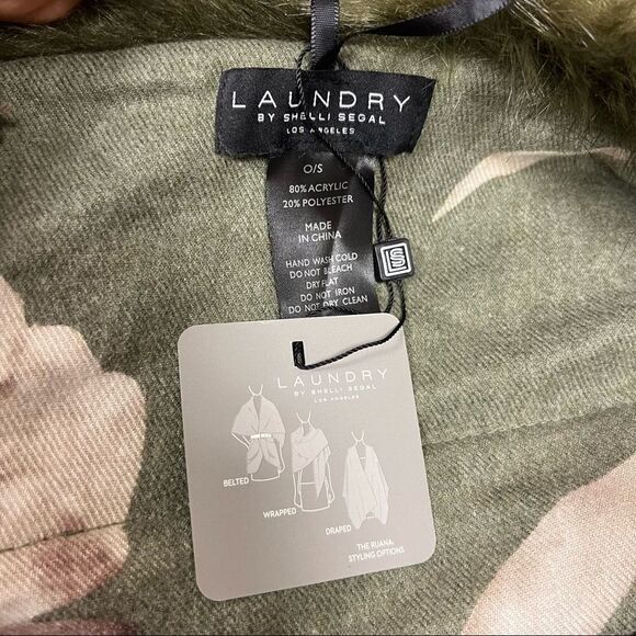 Laundry Shelli Segal wrap with faux fur   O/S NWT - Picture 6 of 6